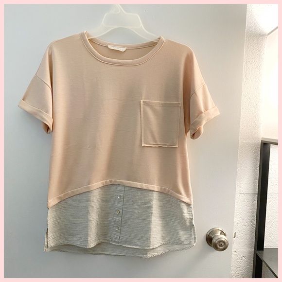 Le Amis Tops - Le Amis blush pink shirt
